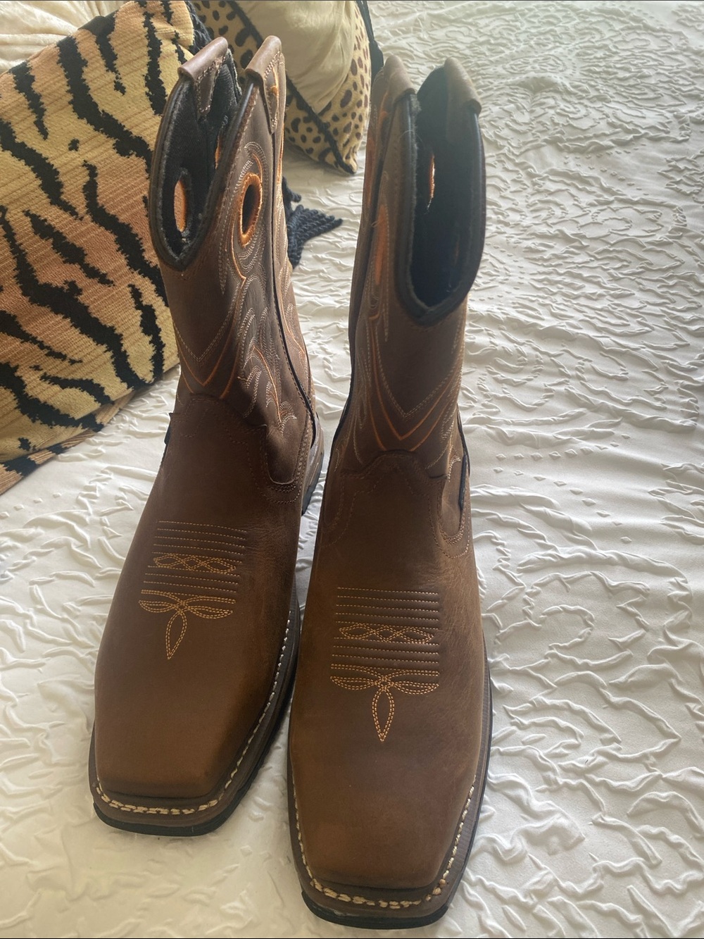Dan Post Brown Western Pull-On Cowboy Boots